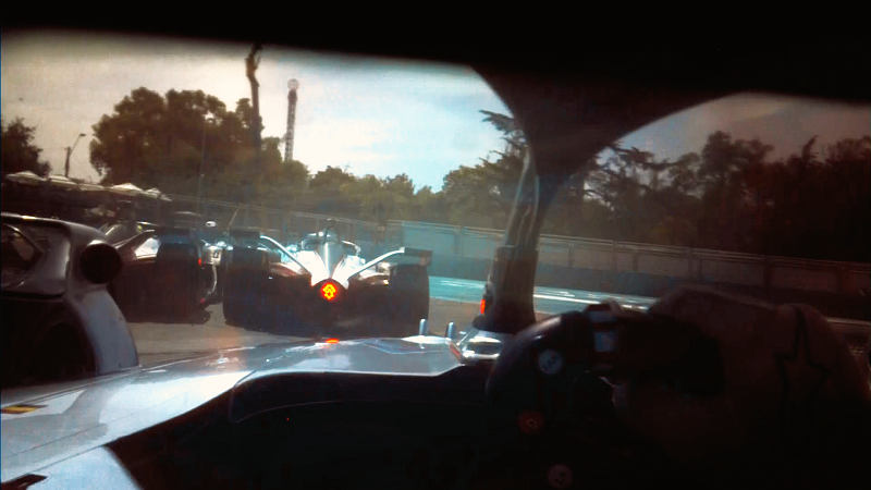 The view from behind the visor of Stoffel Vandoorne (Mercedes-Benz EQ) at the start of the 2020 Antofagasta Minerals Santiago E-Prix (Rd 3)